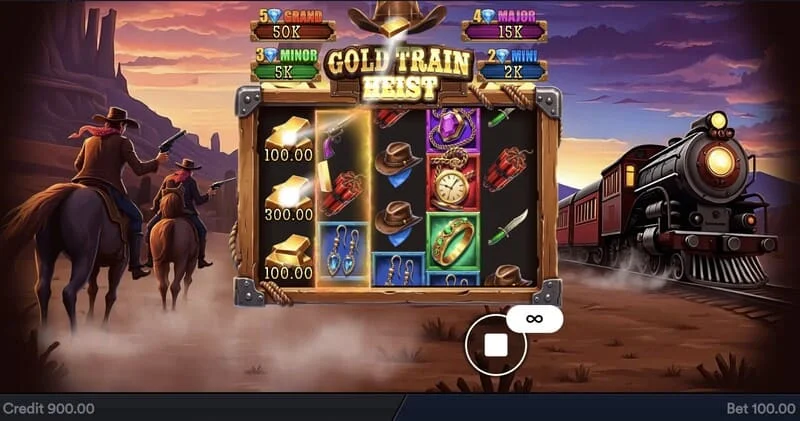 Gold Train Heist - リールと海賊の入り江のあるメイン画面